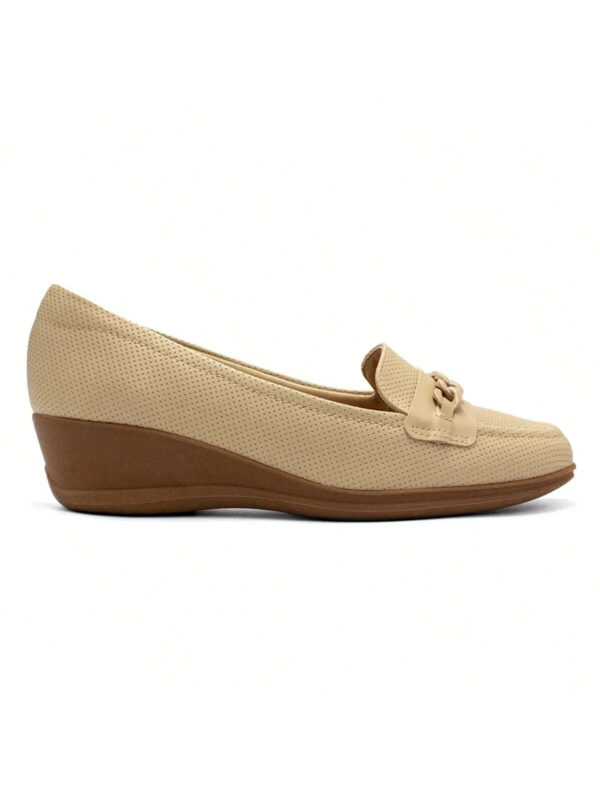 Sapato Modare Feminino Micro/Strech Salto Anabela Enfeite
