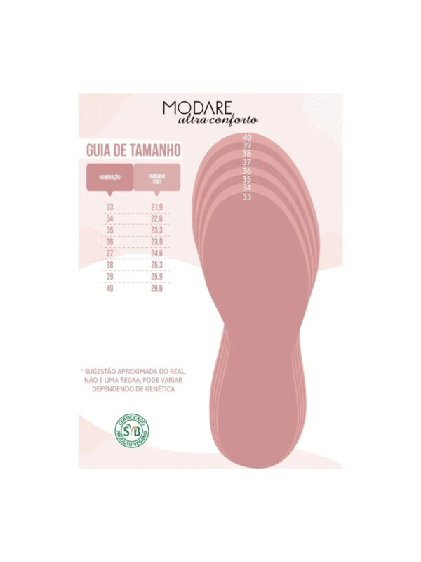 Sapato Scarpin Modare Confortável Moda Feminina Salto Baixo Calce Fácil - Imagem 4
