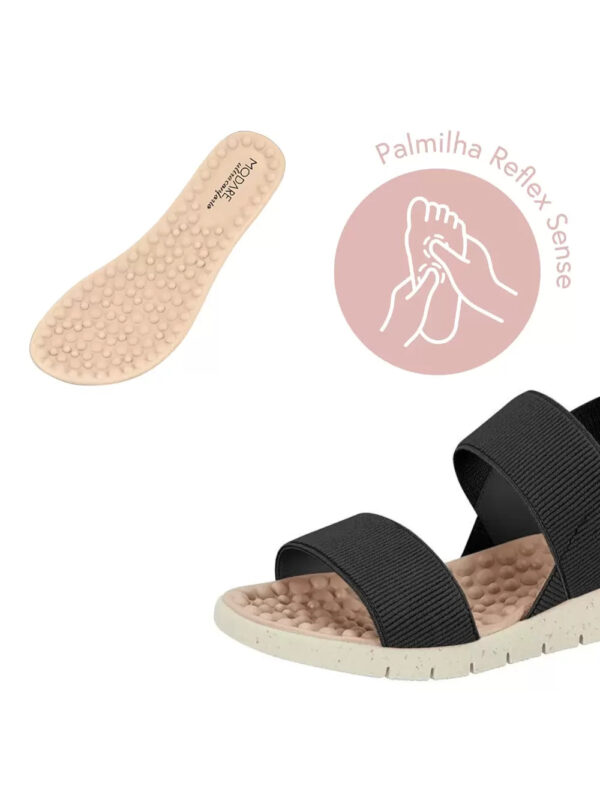 Sandália Papete Ortopédica Feminina Rasteira Modare Ultraconforto Preto - Imagem 2