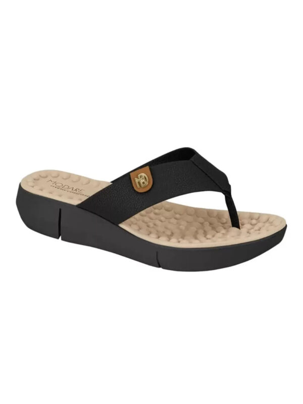 Modare Tamanco Chinelo Ortopédico Feminino Modare Confort Massageador Preto