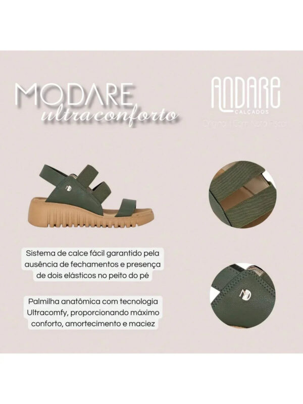 Sandalia Modare Ultra Conforto Anabela Ortopedica - Imagem 7