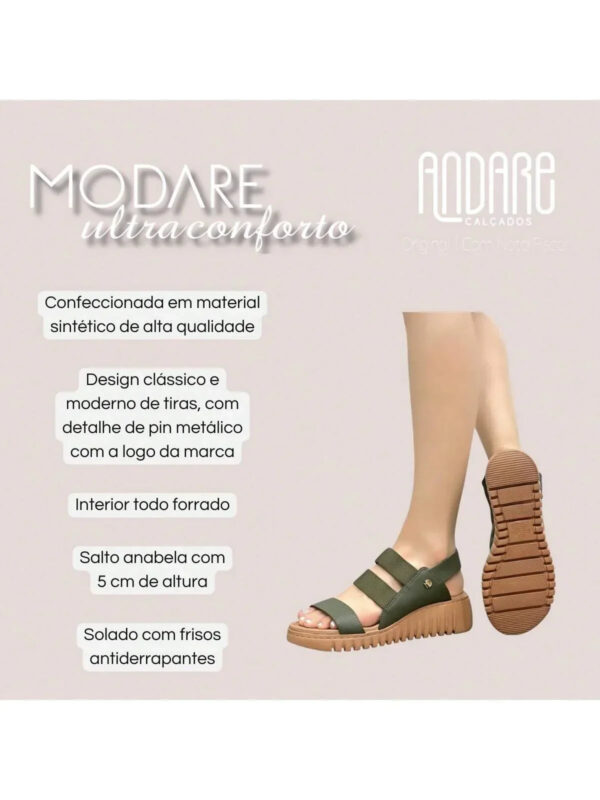 Sandalia Modare Ultra Conforto Anabela Ortopedica - Imagem 8