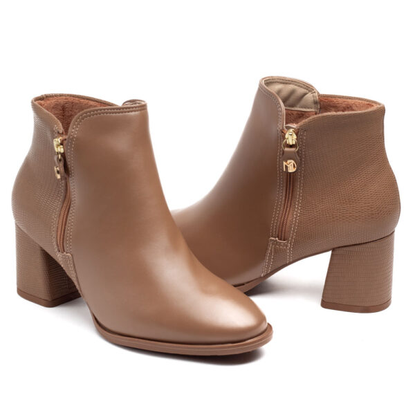 Bota Feminina Modare Cano Curto Salto Bloco Caramelo - Imagem 2