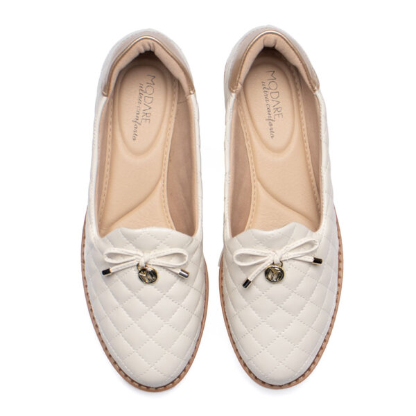 Mocassim Feminino Modare Napa Matelassê Off White - Imagem 4