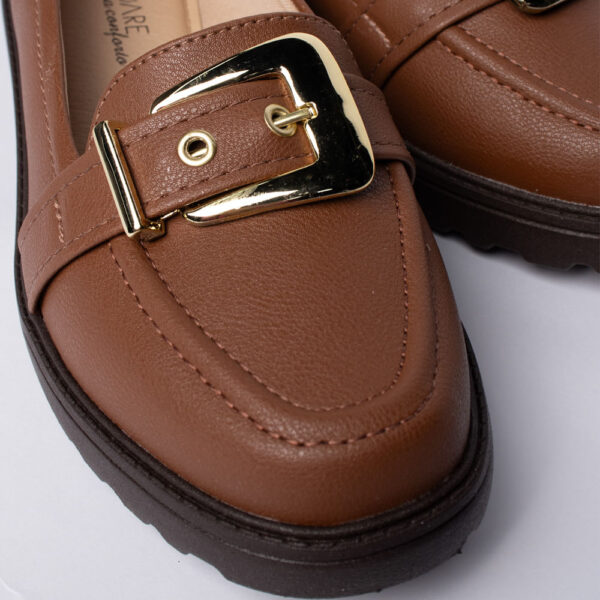 Sapato Mocassim Feminino Modare Napa Floather com Fivela Avelã - Imagem 3