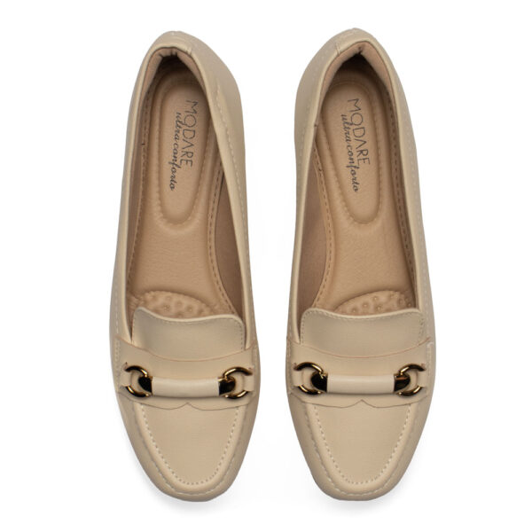 Sapatilha Feminina Modare Fivela Dourada Bege Claro - Imagem 3